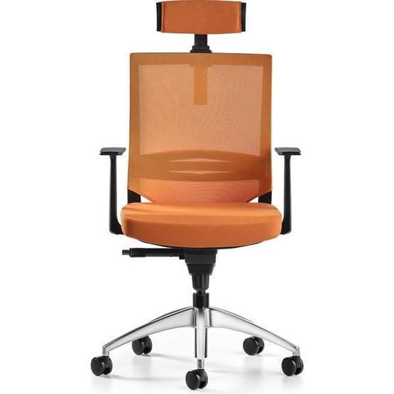 Bürotime Cozy Başlıklı Sabit T Kol Alüminyum Ayak Turuncu Çalışma Koltuğu
