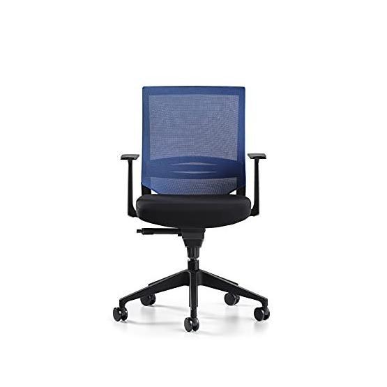 Bürotime Cozy Sabit T Kol Plastik Ayak Siyah Mavi Çalışma Koltuğu