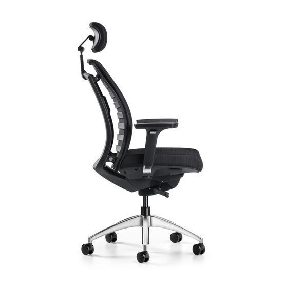 Bürotime Frame Döşeme Sırt ve Başlıklı Siyah Çalışma Koltuğu