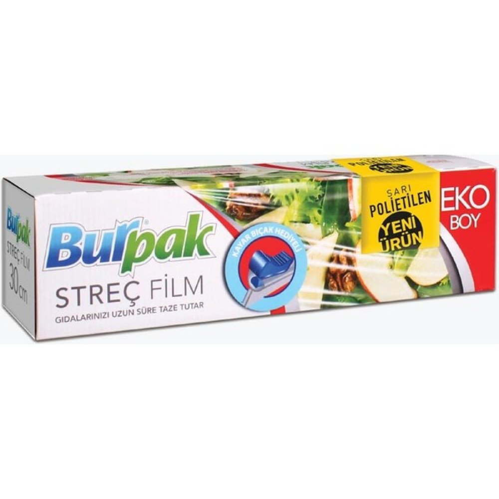 Burpak Sarı Pe Streç Film 30 cm x 166 M 8mic Streç Film Fiyatı