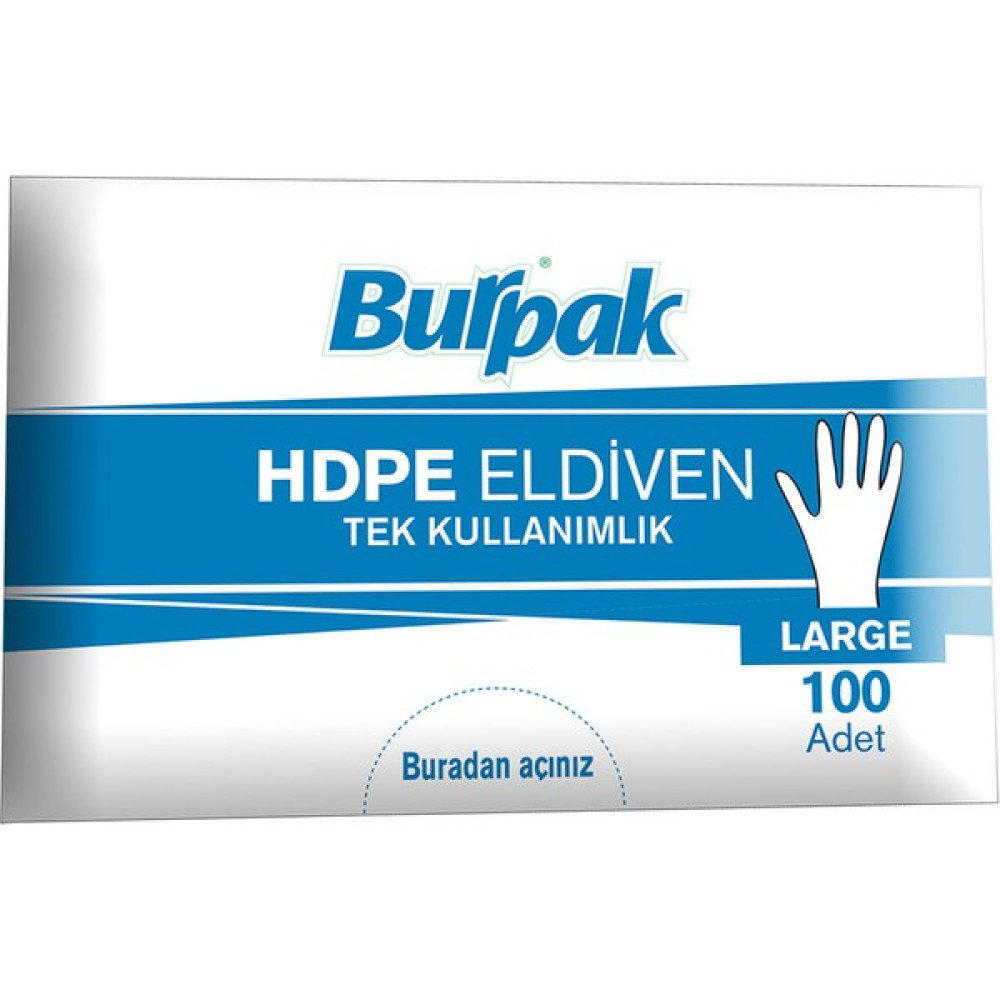 Burpak Şeffaf Eldiven HDPE (L) 100lü Paket Temizlik Malzemeleri Fiyatı