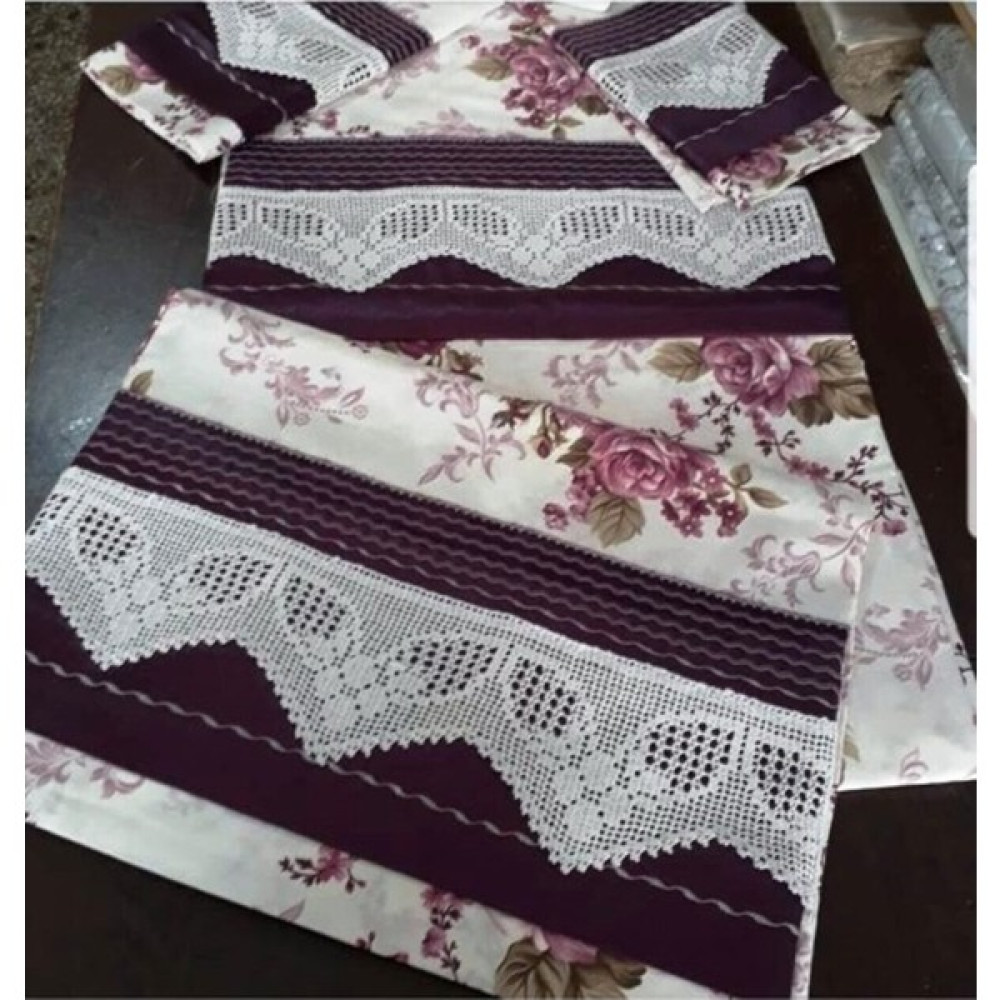 Bursa Çeyiz El Işi Dantel Nevresim Takımı - 220 x 240 cm - Koyu Mürdüm Nevresim Takımı Fiyatı