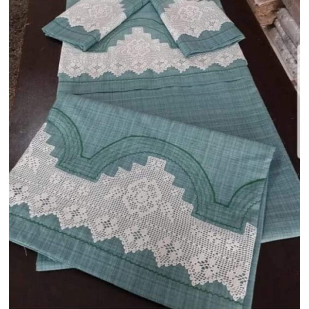 Bursa Çeyiz El İşi Dantel Nevresim Takımı - Zümrüt - 220 x 240 cm Nevresim Takımı Fiyatı