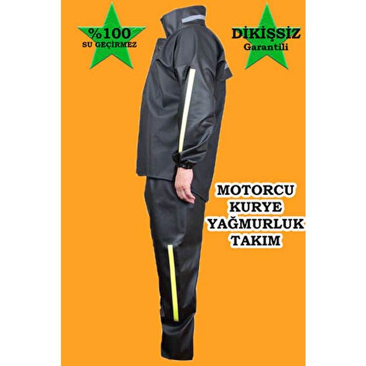Bursa Hatırası Kurye Motorcu Yağmurluk Dikişsiz Reflektörlü Alt Üst Takım %100 Su Geçirmez - 3XL Diğer Fiyatı