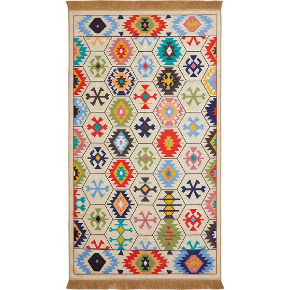 Bursa İpek Bej Kadife Halı Seccade - 65 x 115 cm Seccade Fiyatı