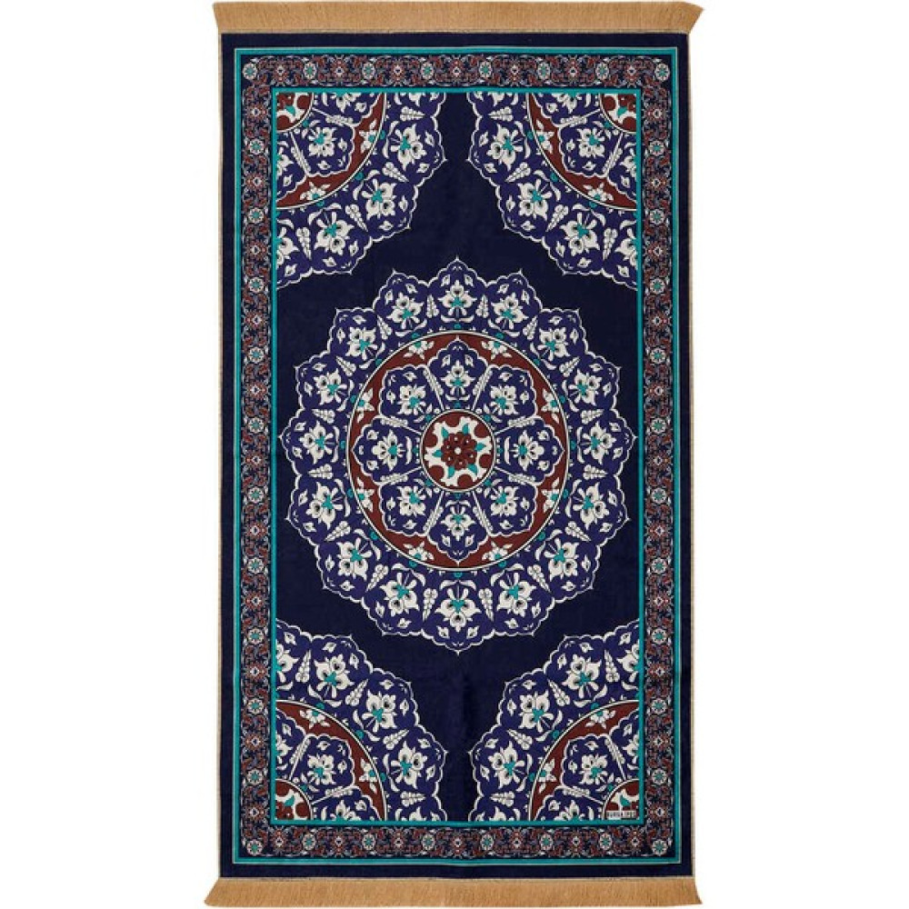Bursa İpek Lacivert Kadife Halı Seccade - Mor - 65 x 115 cm Seccade Fiyatı