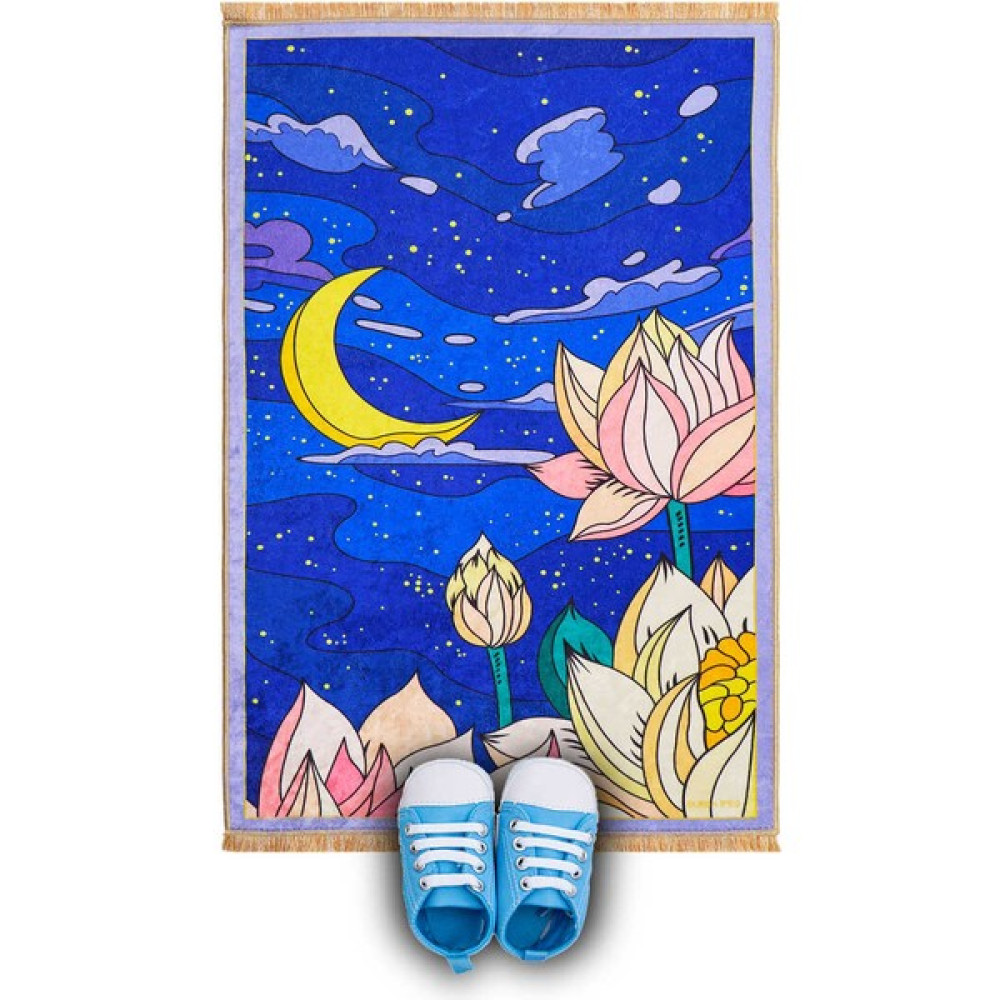 Bursa İpek Saks Kadife Çocuk Seccadesi - 45 x 80 cm - Lila Seccade Fiyatı