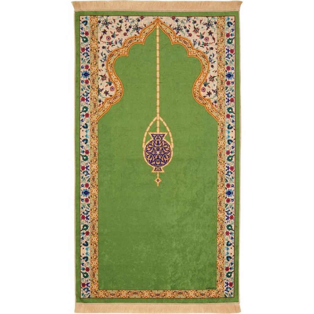 Bursa İpek Yeşil Kadife Halı Seccade - 65 x 115 cm Seccade Fiyatı