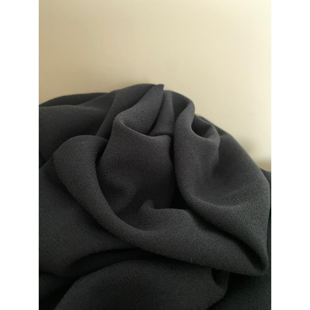 Bursa Kumaştan 150*100 Siyah Krep Kumaş Elbise, Etek, Ferace, Tunik, Pardösü, Pantolon, Yelek, Takım, Ceket - 1,5 m - 1 m - 01-Siyah Kumaşlar Fiyatı