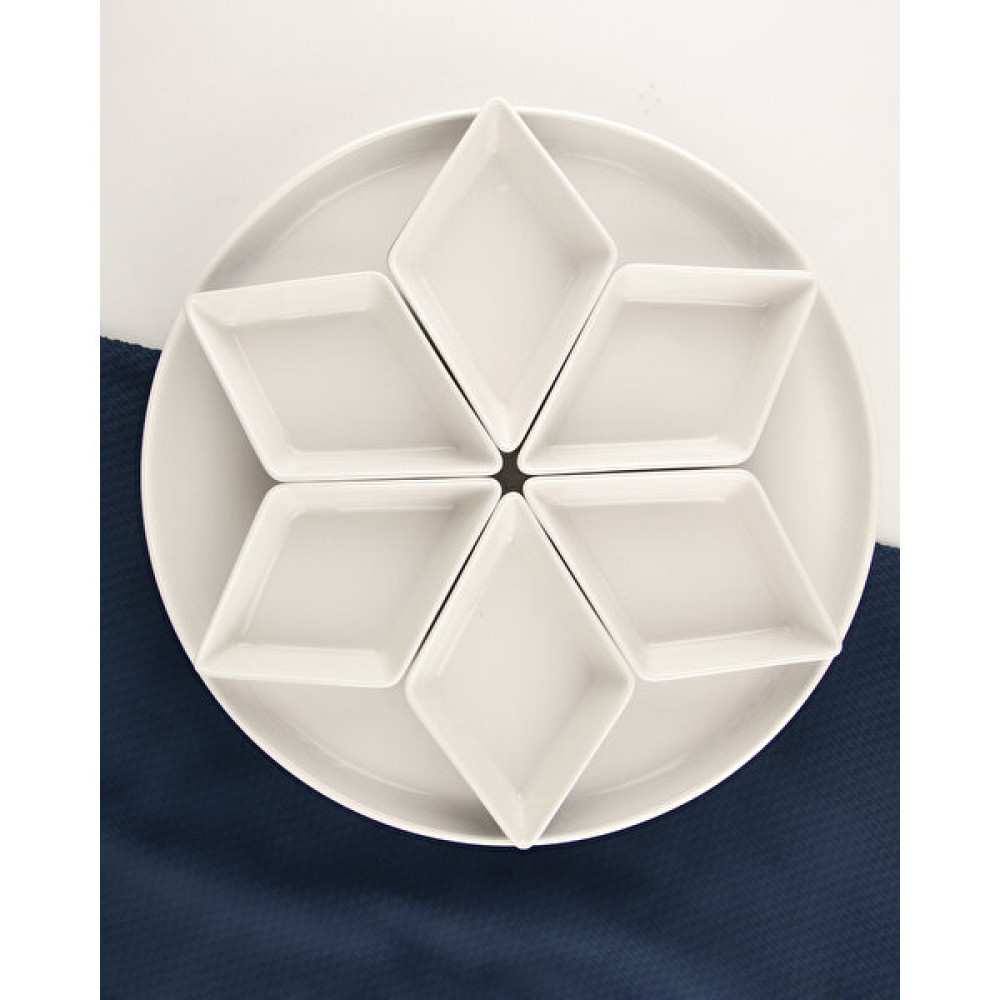 Bursa Porselen Dekor Blue Blanc Döner Tepsili Çerez Tabağı Seti Mutfak Gereçleri Fiyatı