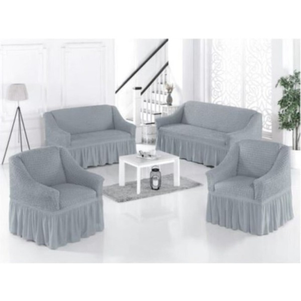 Bürümcük Koltuk Takımı Örtüsü 3+2+1+1_gri - 180 x 220 cm - Gri Koltuk & Kanepe Örtüsü Fiyatı