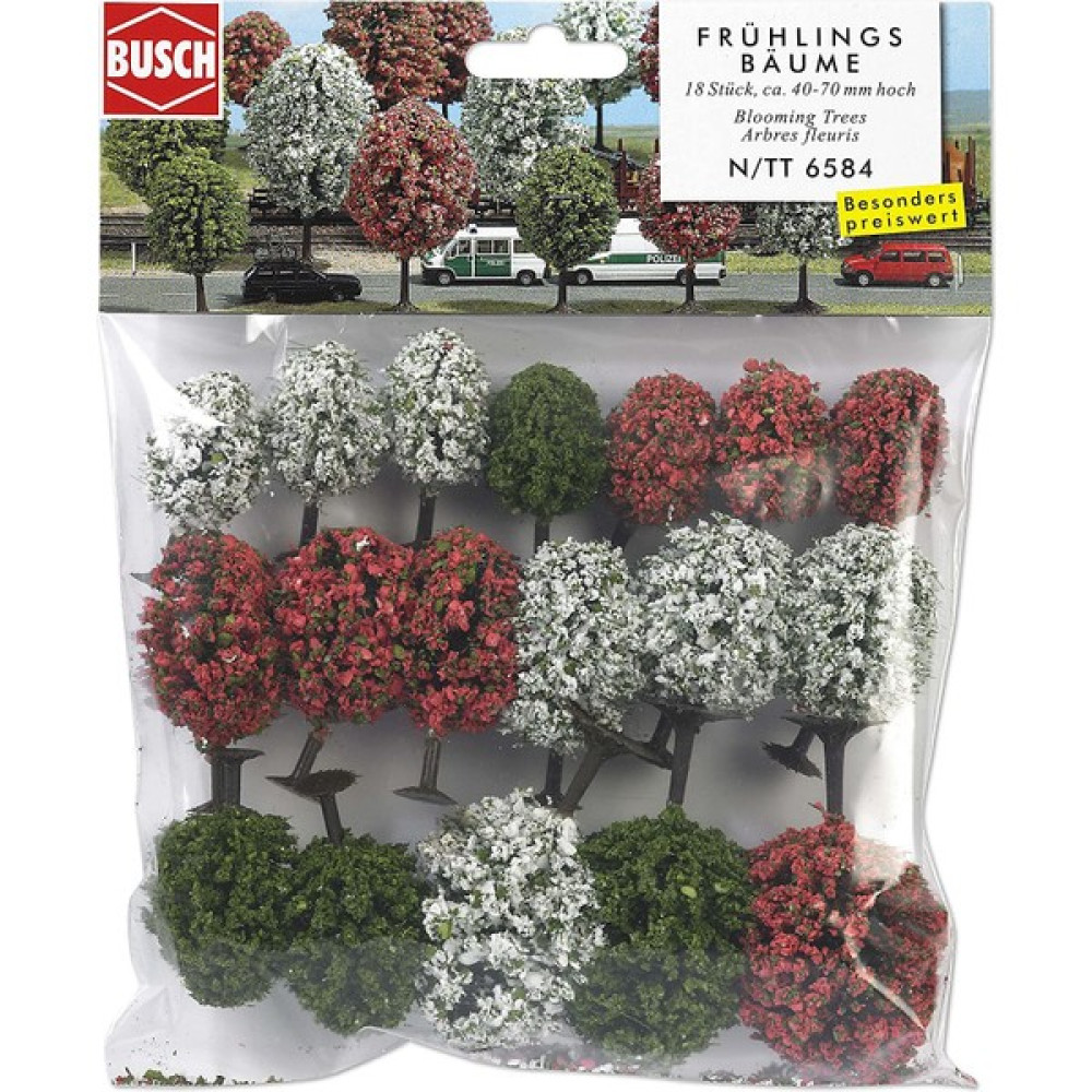 Busch Maket Model Çiçekli Yuvarlak / Oval Ağaçlar N/tt N:6584 - 27 Maket Fiyatı