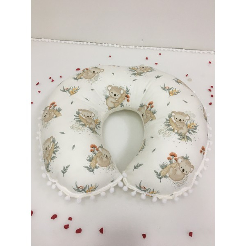 Buse Baby Home Krem , Pikeli ve Ponponlu ,çift Taraflı Emzirme Yastığı/emzirme Minderi/bebek Destek Minderi/ Hamile Yastığı Hamilelik ve Emzirme Fiyatı