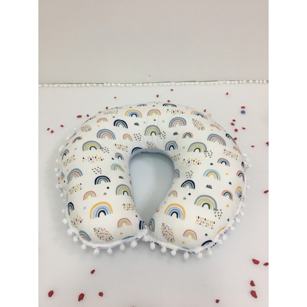 Buse Baby Home Mavi , Pikeli ve Ponponlu ,çift Taraflı Emzirme Yastığı/emzirme Minderi/bebek Destek Minderi/ Hamile Yastığı Hamilelik ve Emzirme Fiyatı