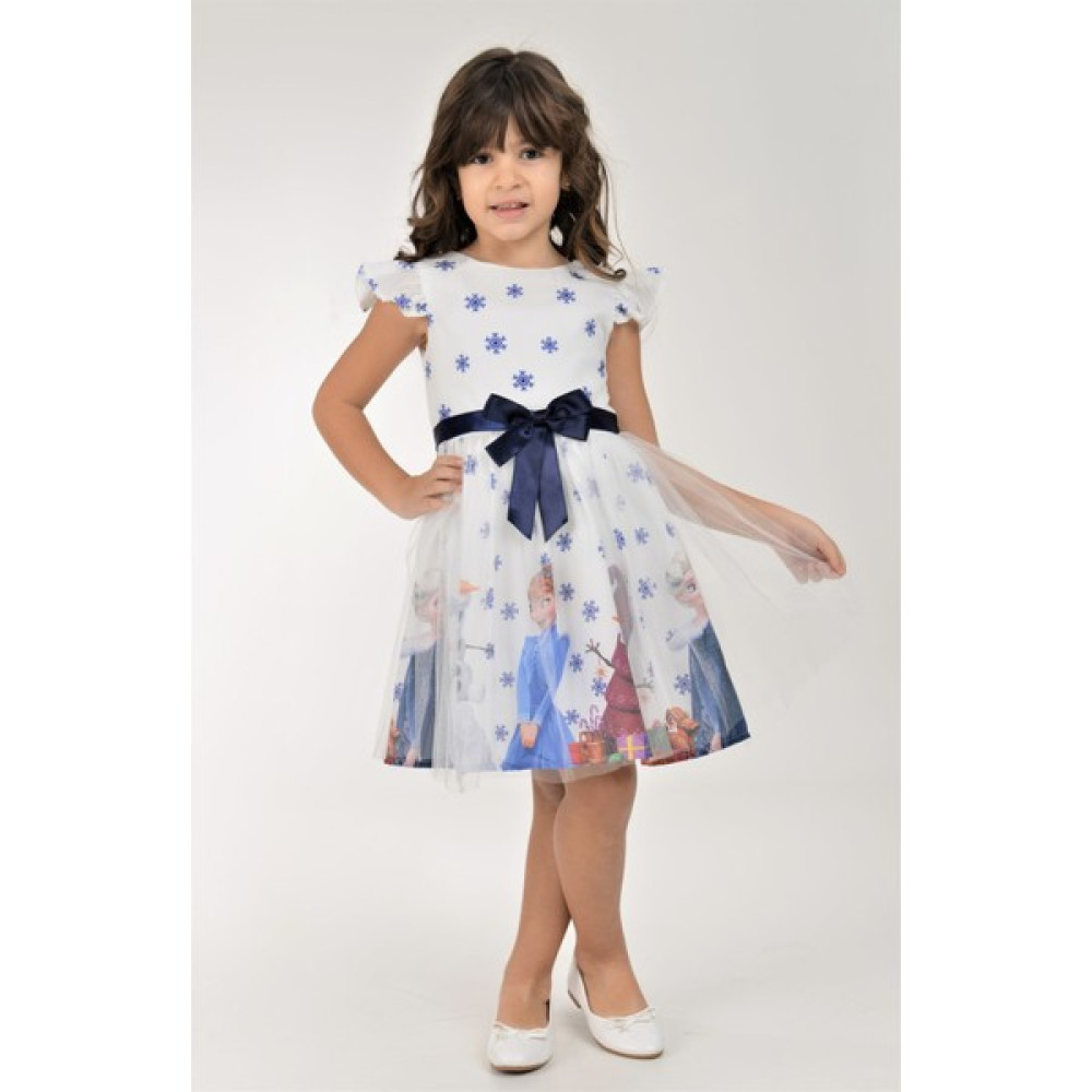 Buse & Eylül Bebe Beyaz Elsa Karlar Kraliçesi Kız Çocuk Elbisesi Kız Çocuk Elbise Fiyatı