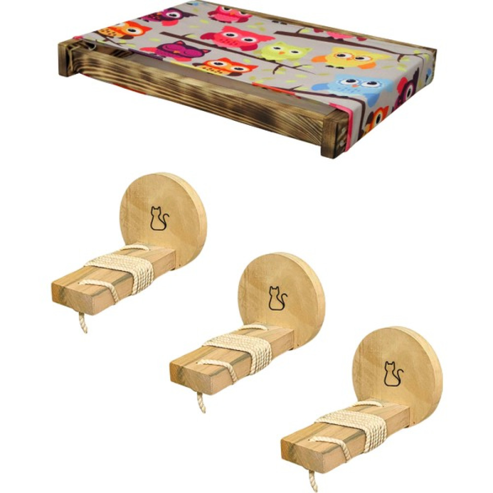 BuShop Duvara Monte Kedi Hamağı Lüx Kedi Merdiveni Seti Kedi Yatağı Kedi Hamak + 4 Parça Pink Antique - Pembe Evcil Hayvan Ürünleri Fiyatı