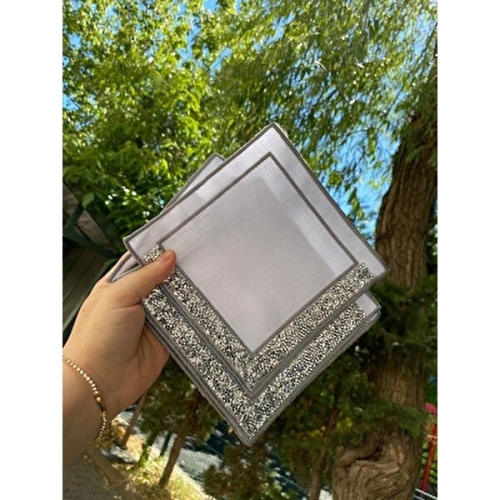 Büşra Home Kahve Yanı Sunum Pecete 6 Lı Gümüş - 15 x 15 cm Amerikan Servis Fiyatı