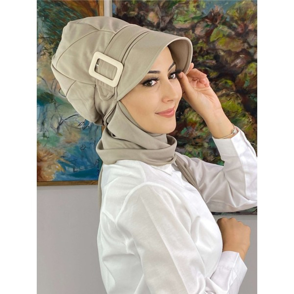 Butik Ambar Taş Rengi Tokalı Şapka Şal Eşarp Fiyatı