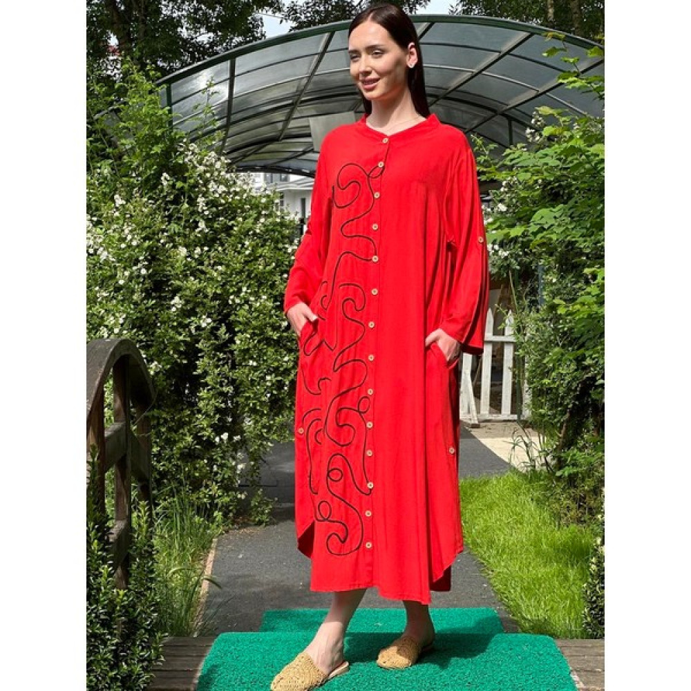 Butik Esra Kandemir Kadın Yazlık Salaş Gömlek Elbise Fuşya - Butik Esra Kandemir 2371651 Elbise Fiyatı