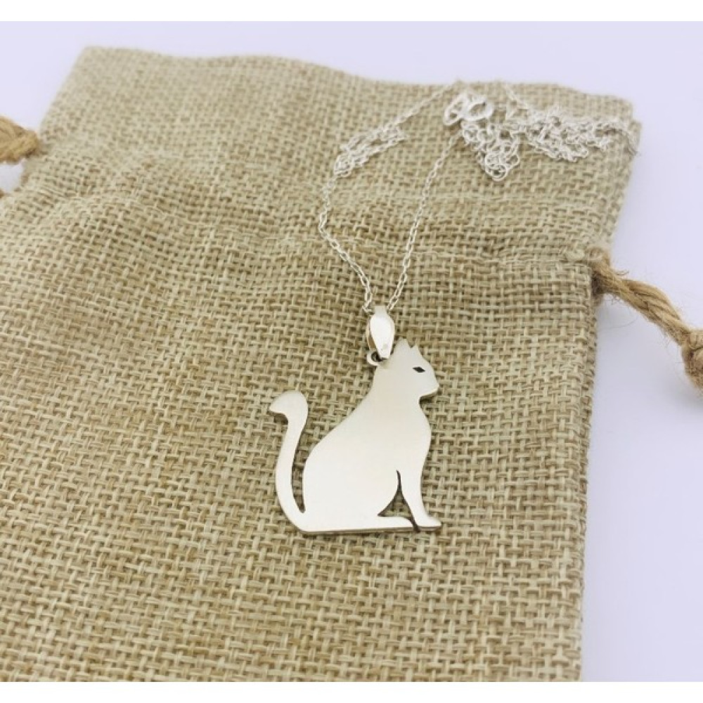 Butik Gümüş Gümüş Kedi Kolye (BG-KLY-843) - 50 cm Gümüş Kolye Fiyatı