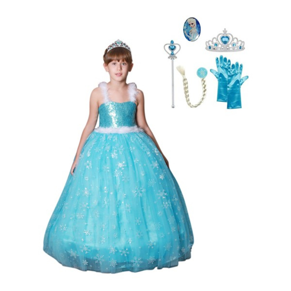 Butik Happy Kids Butikhappykids Frozen Elsa Kostümü Askılı Kasnaklı Kabarık Kostüm 6 Lı Set - Mavi - 10 - 11 Yaş Oyuncak Fiyatı