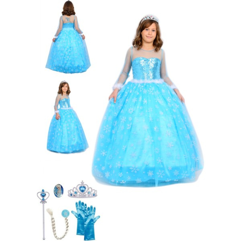 Butik Happy Kids Butikhappykids Frozen Elsa Kostümü Uzun Kollu Kasnaklı 6 Lı Set - Mavi - 5 - 6 Yaş Oyuncak Fiyatı
