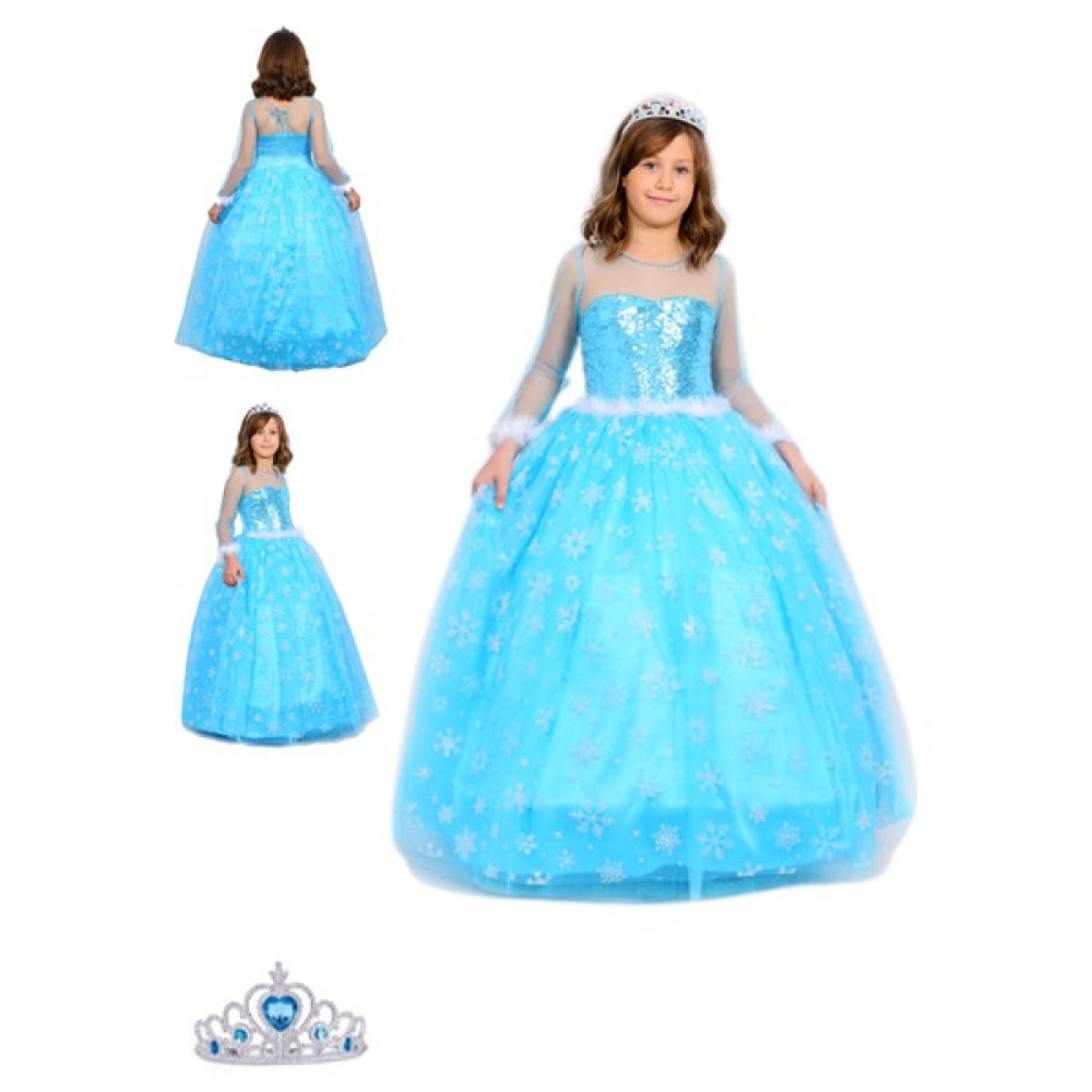 Butik Happy Kids Butikhappykids Frozen Elsa Kostümü Uzun Kollu Kasnaklı Elbise Taç - Mavi - 3 - 4 Yaş Oyuncak Fiyatı