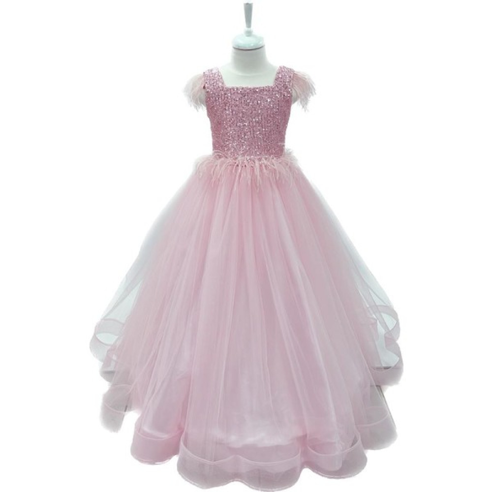 Butik Happy Kids Kız Çocuk Abiye Pembe Kasnaklı Kabarık Gelinlik Prenses Elbisesi 3 12 Yaş Elbise Fiyatı