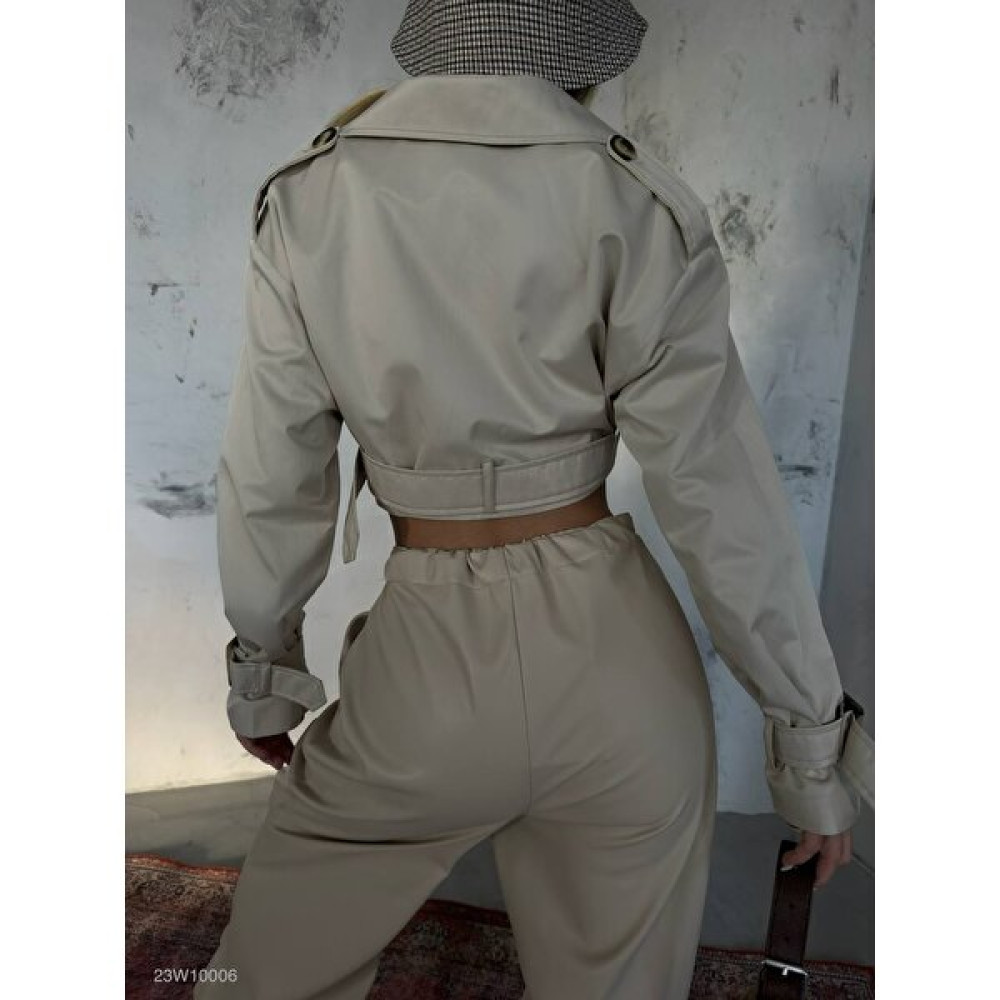 Butik Kemer Detay Crop Trençkot Bayan Mont Fiyatı