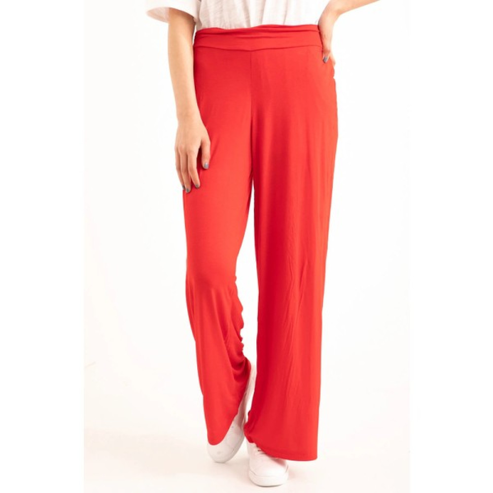 Butik Mine Bel Lastikli Penye Pantolon - P-018867KIRMIZI Kadın Pantolon Fiyatı