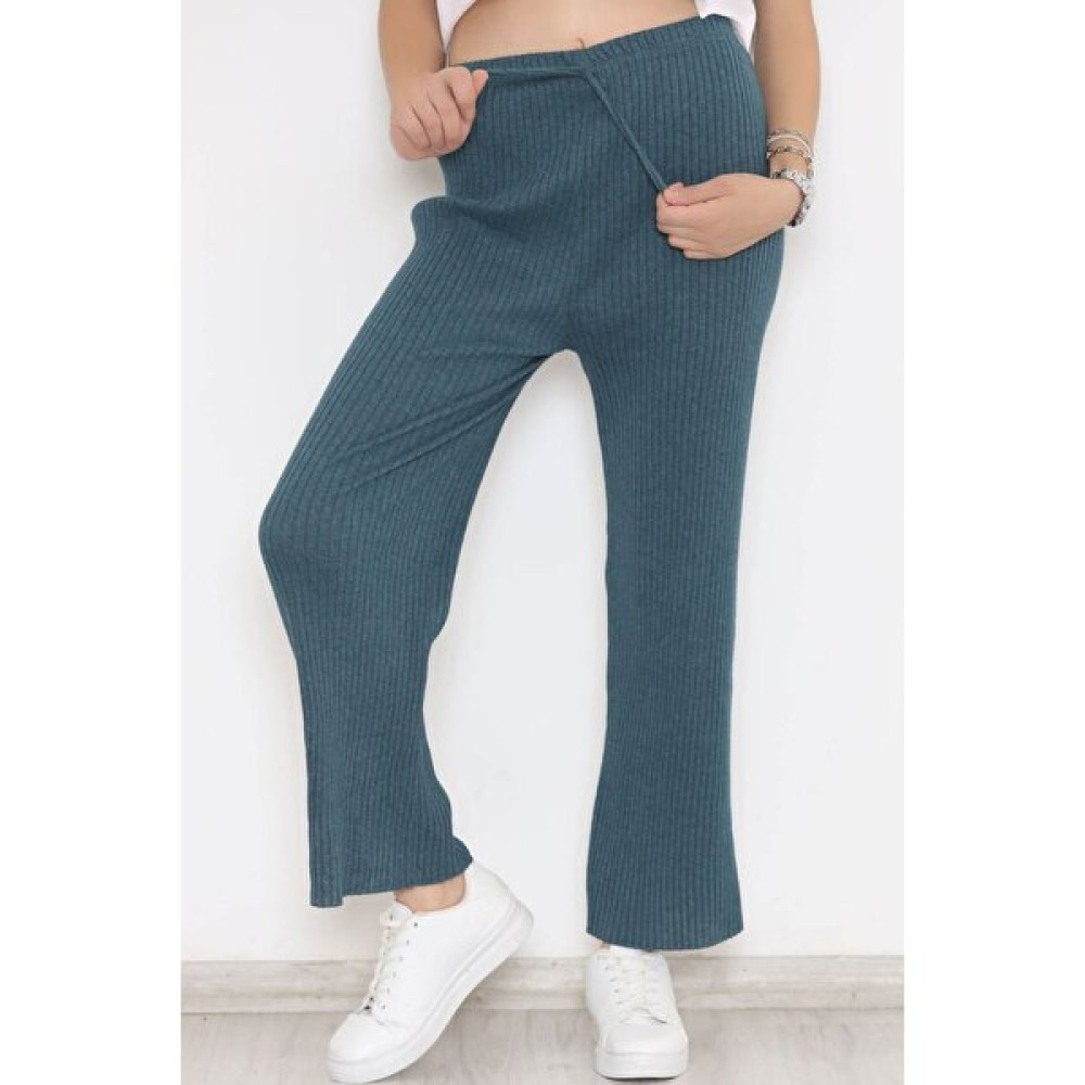 Butik Mine Fitilli Pantolon Petrol2 - 8337.1567. Kadın Pantolon Fiyatı