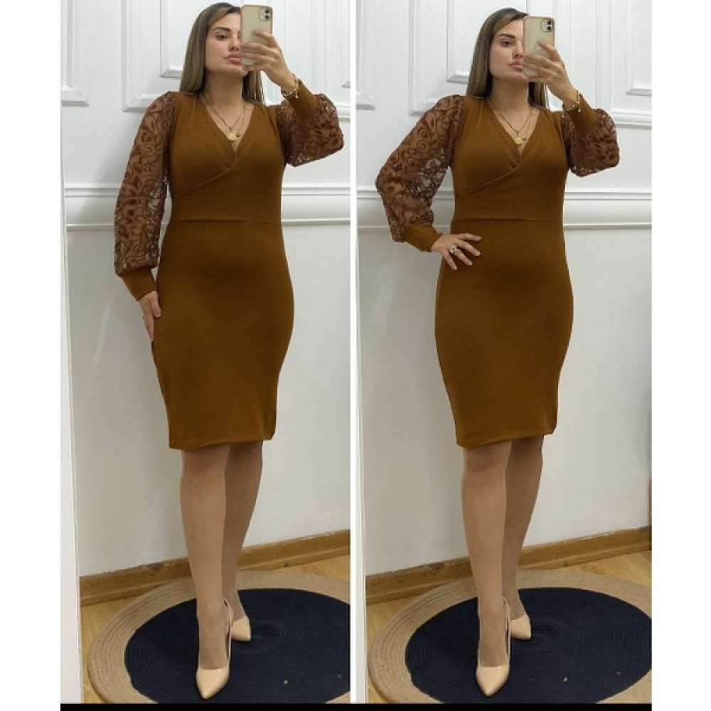 Butik Moda Kolu Flog Baskı Mini Elbise Elbise Fiyatı