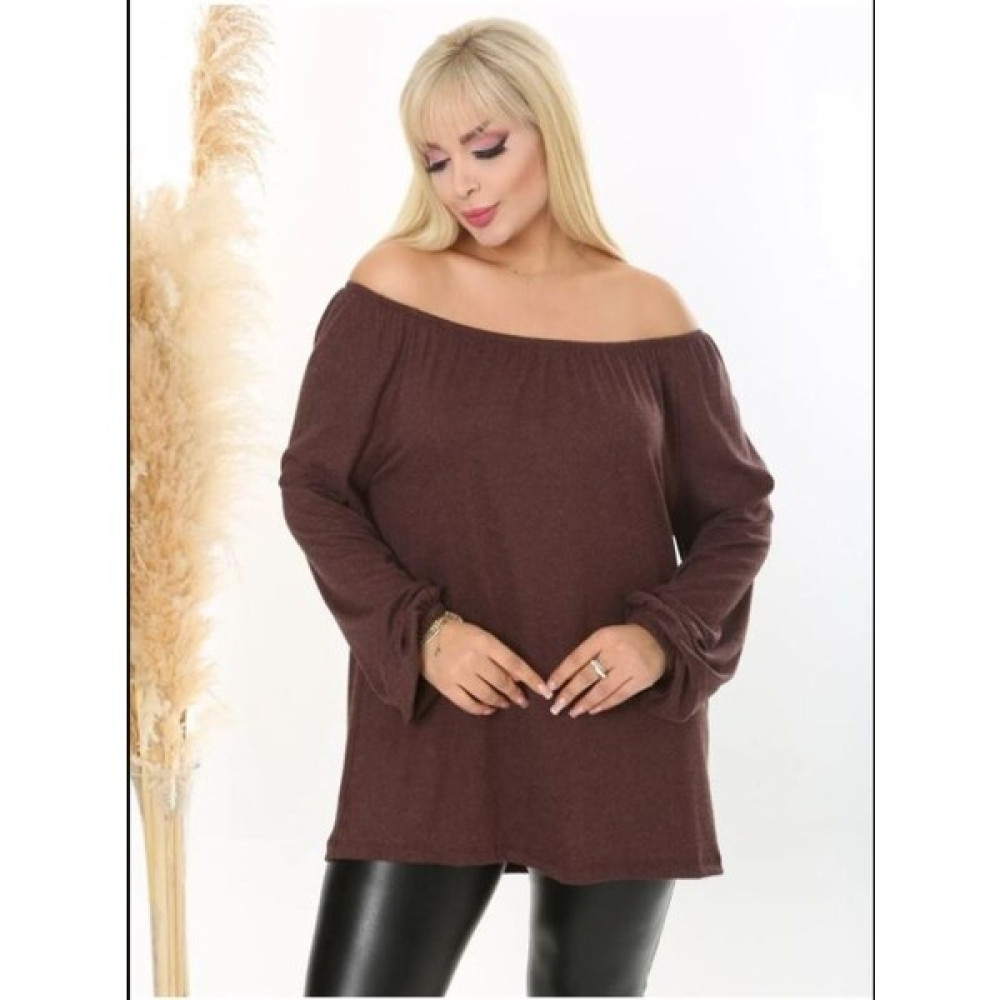 Butik Nilyam Kadın Büyük Beden Madonna Yaka Esnek Yünlü Viskon Bluz Bluz Fiyatı