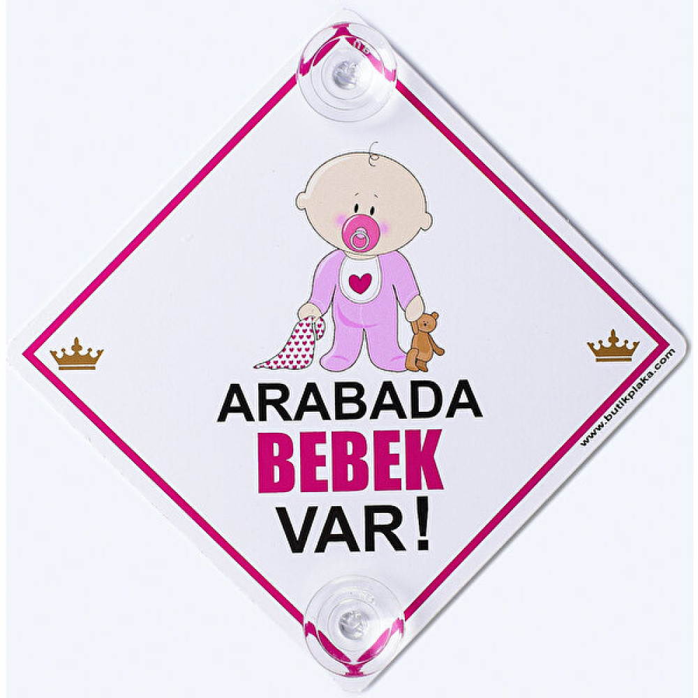 Butik Plaka Dikkat Arabada Bebek Var/ikaz Levhası/emzikli Kız Bebek Arabada Bebek Var Fiyatı