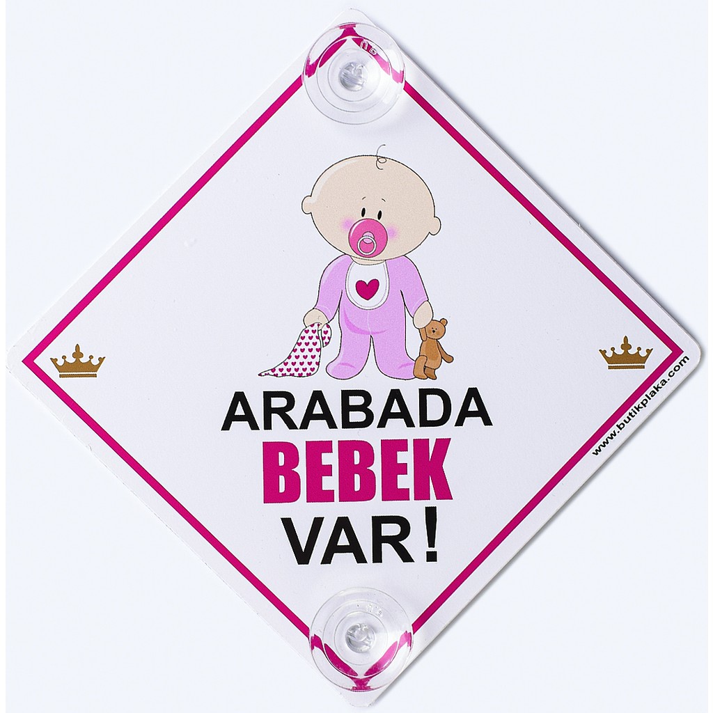 Butik Plaka Dikkat Arabada Bebek Var/ikaz Levhası/emzikli Kız Bebek Emzik Fiyatı