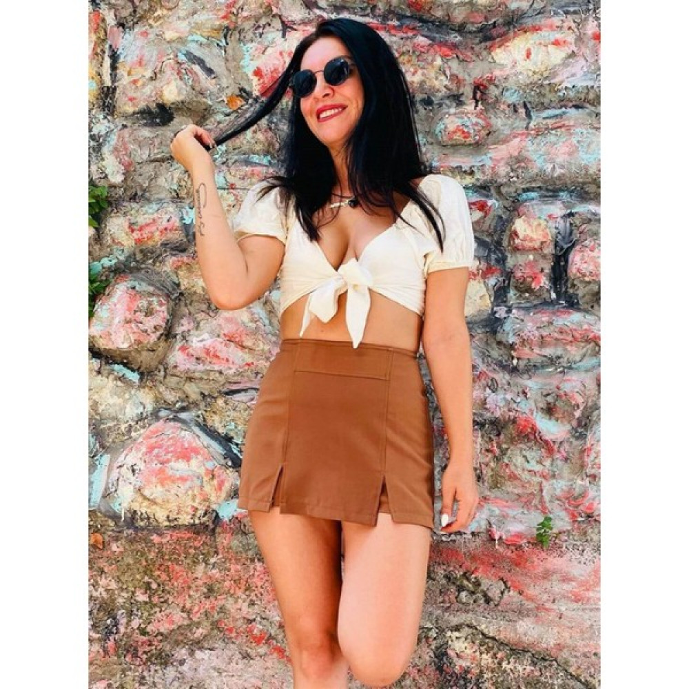 Butik Ponçik Bershka Model Acı Kahve Rengi Şort Etek Etek Fiyatı