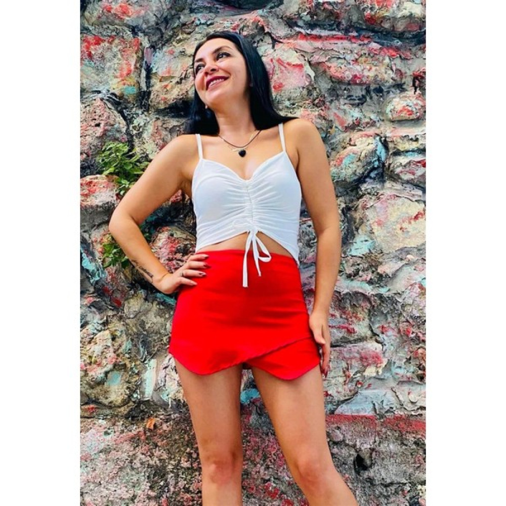 Butik Ponçik Zara Model Kırmızı Şort Etek Etek Fiyatı