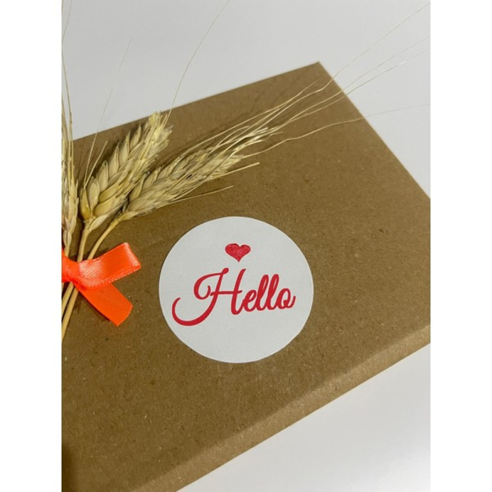 Butik Sosyetik Hello Yazılı Kalpli Kırmızı Yazılı Yuvarlak Yapışkanlı Etiket 5 x 5 cm 100 Adet Etiket Fiyatı