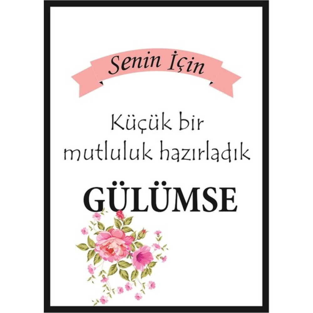 Butik Sosyetik Küçük Bir Mutluluk Hazırladık Gülümse Siyah Çerçeveli 50 Adet Nalburiye & Hırdavat Fiyatı