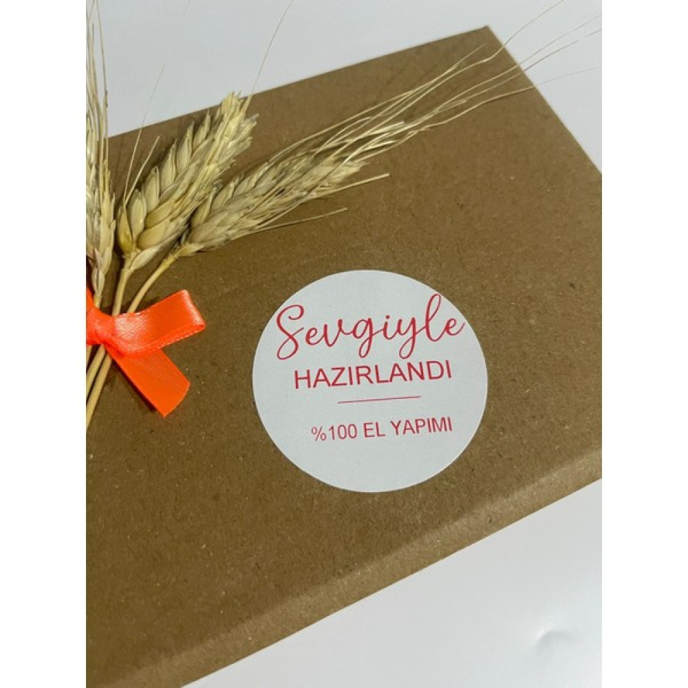 Butik Sosyetik Sevgiyle Hazırlandı Yuvarlak Yapışkanlı Etiket 4 x 4 cm 120 Adet Etiket Fiyatı