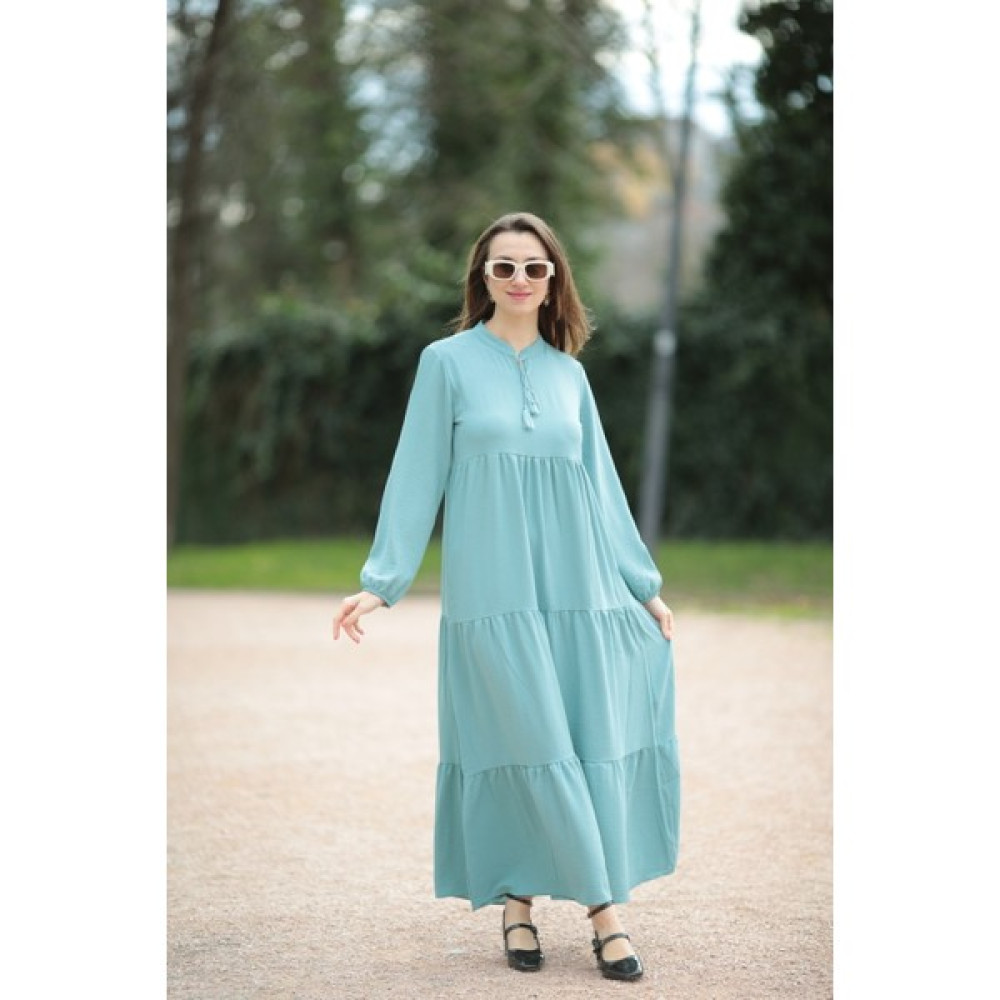 Butik Yaka Bağcıklı Elbise Elbise Fiyatı