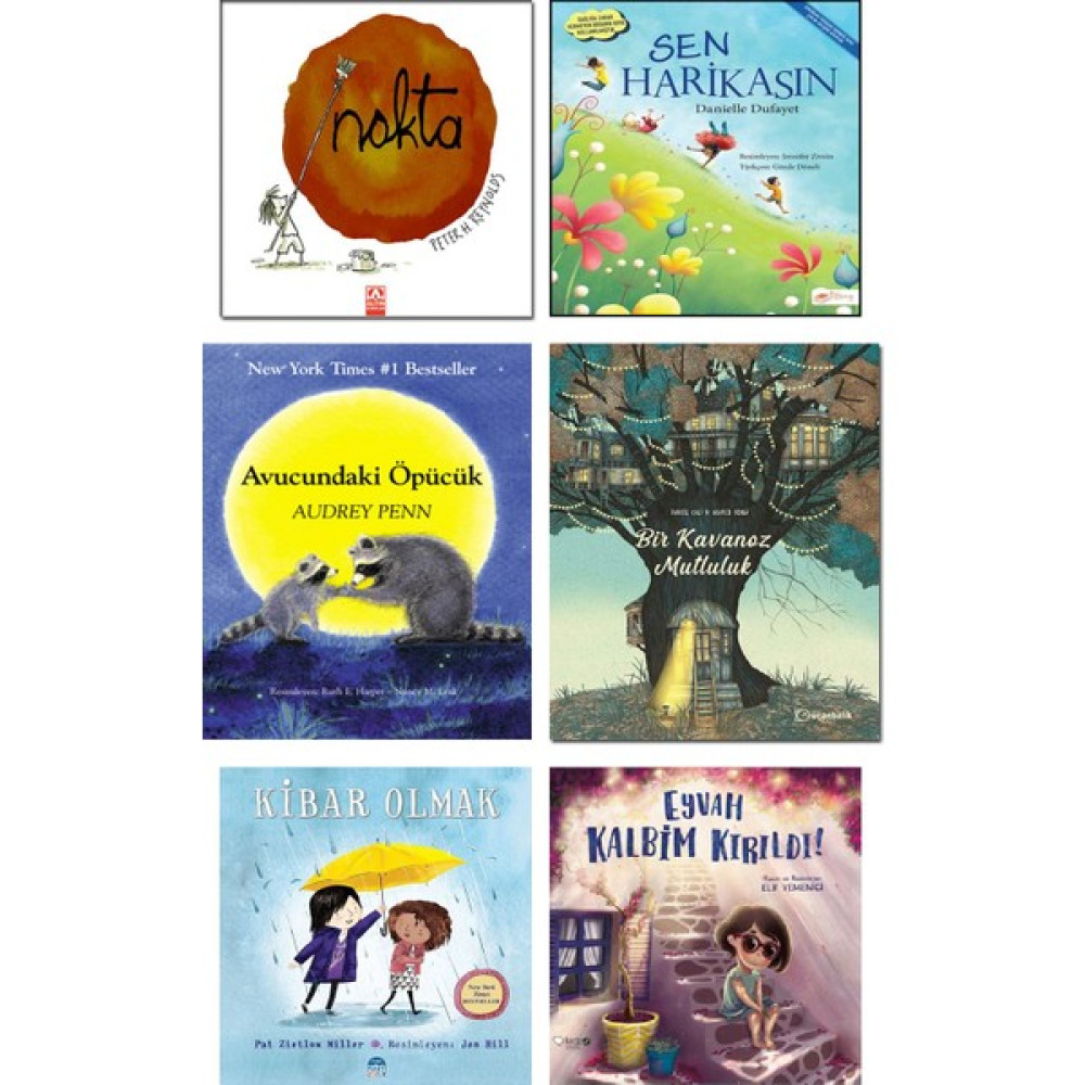 Butik Yayınları – Nokta (Peter Reynolds) + Sen Harikasın + Avucundaki Öpücük (Audrey Penn) + Bir Kavanoz Mutluluk + Kibar Olmak + Eyvah Kalbim Kırı... Okul Öncesi Eğitici & Öğretici Kitaplar Fiyatı