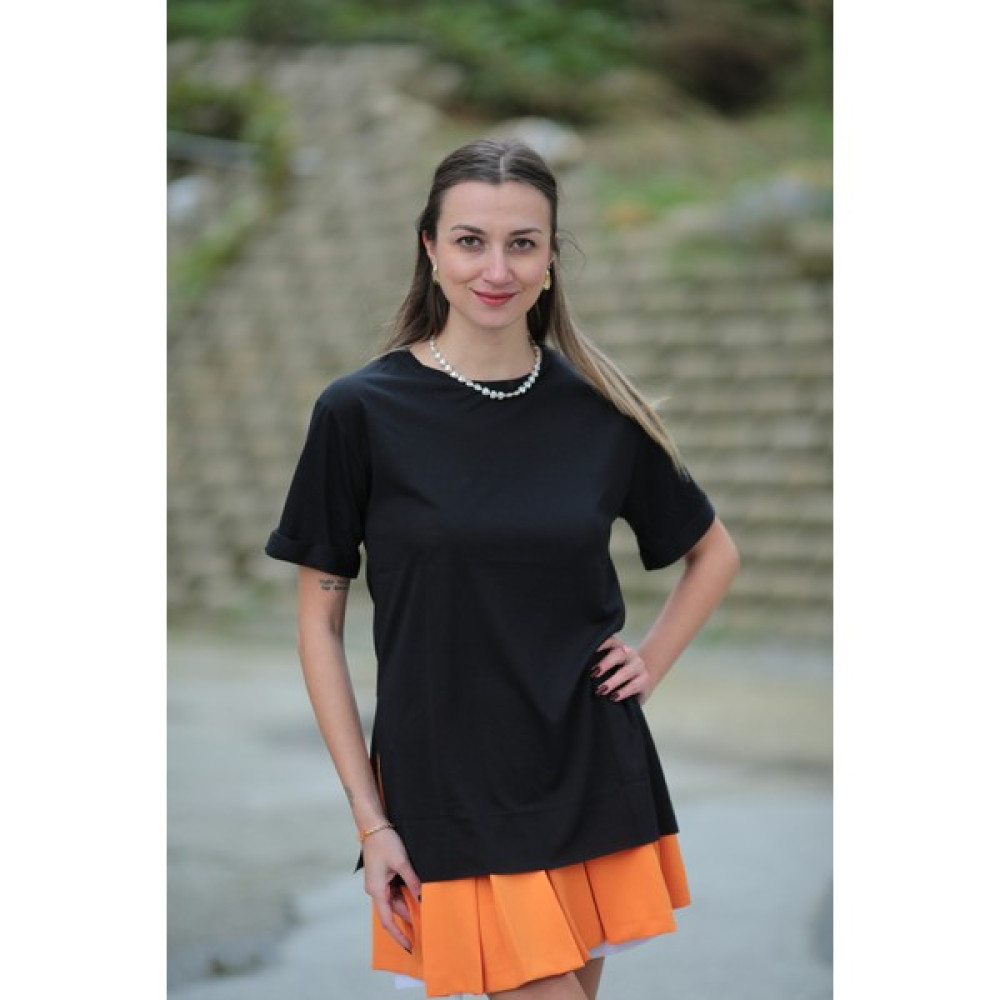 Butik Yırtmaçlı Oversize T-Shirt Bayan T-shirt Fiyatı