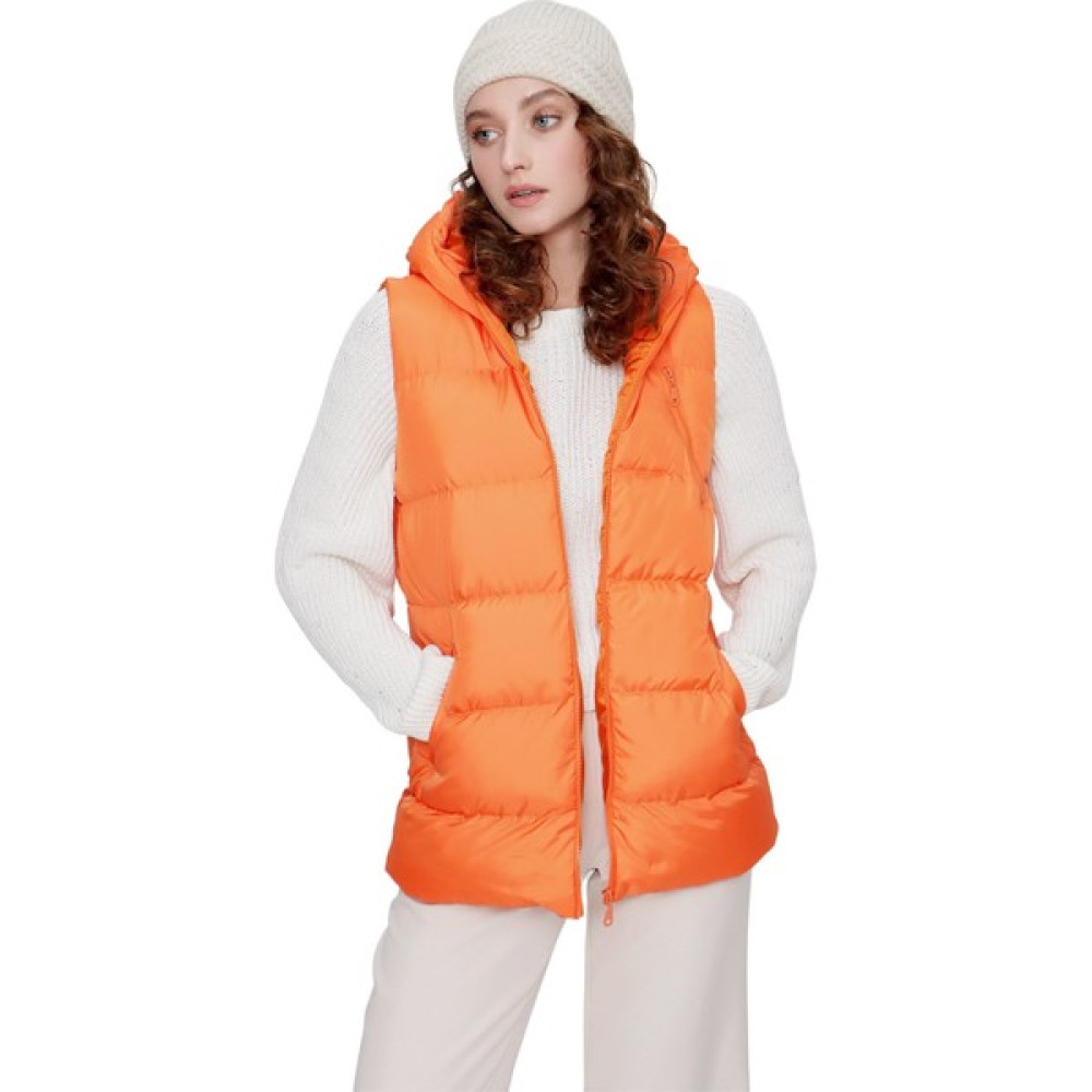 Butikburuc Kadın Orange Kapşonlu Cepli Şişme Yelek Kadın Yelek Fiyatı