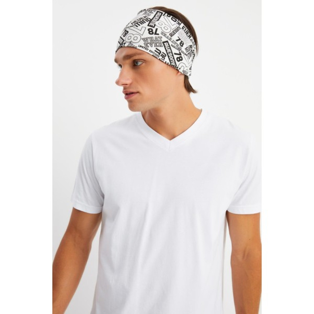 Butikgiz Beyaz Erkek Pamuklu Penye, Kaymaz, Ultra Hafif, Spor Geniş Saç Bandı Bandana Buff Bandana (Outdoor) Fiyatı