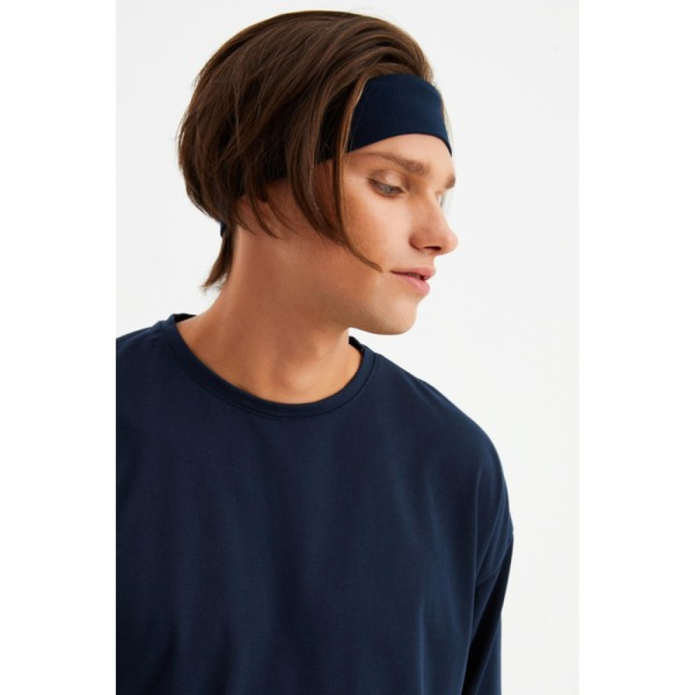 Butikgiz Lacivert Erkek Pamuklu Penye, Kaymaz, Terletmez, Ultra Hafif, Spor Saç Bandı Bandana Bandana (Outdoor) Fiyatı