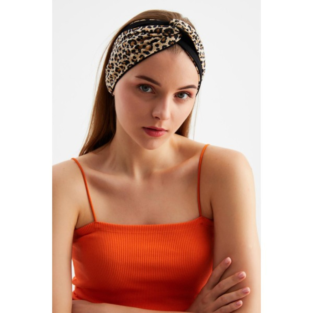 Butikgiz Leopar-Siyah Kadın Trend Style Pamuklu Penye, Kaymaz, Yumuşak, Esnek, Saç Bandı Bandana Toka, Taç & Saç Bandı Fiyatı