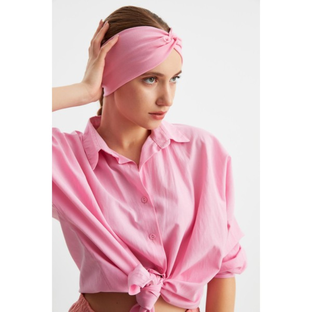 Butikgiz Pembe Kadın Çapraz Bağlamalı Pamuklu Penye, Kaymaz, Yumuşak, Esnek, Saç Bandı Bandana Toka, Taç & Saç Bandı Fiyatı