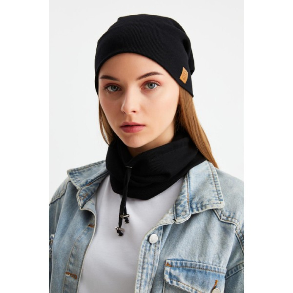 Butikgiz Siyah Kadın Pamuklu Kaşkorse Terletmez Ultra Hafif ve Yumuşak Bere Boyunluk Takım Kadın Beresi Fiyatı