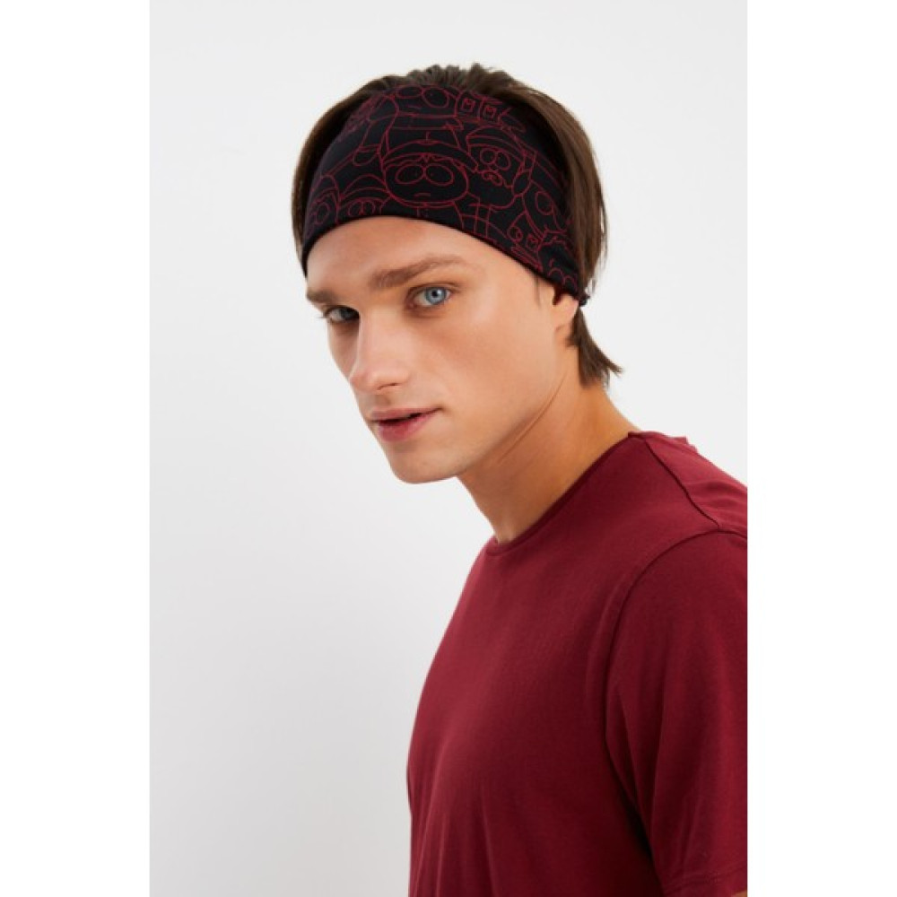 Butikgiz Siyah-Kırmızı Erkek Pamuklu Penye, Kaymaz, Ultra Hafif, Spor Geniş Saç Bandı Bandana Buff Bandana (Outdoor) Fiyatı